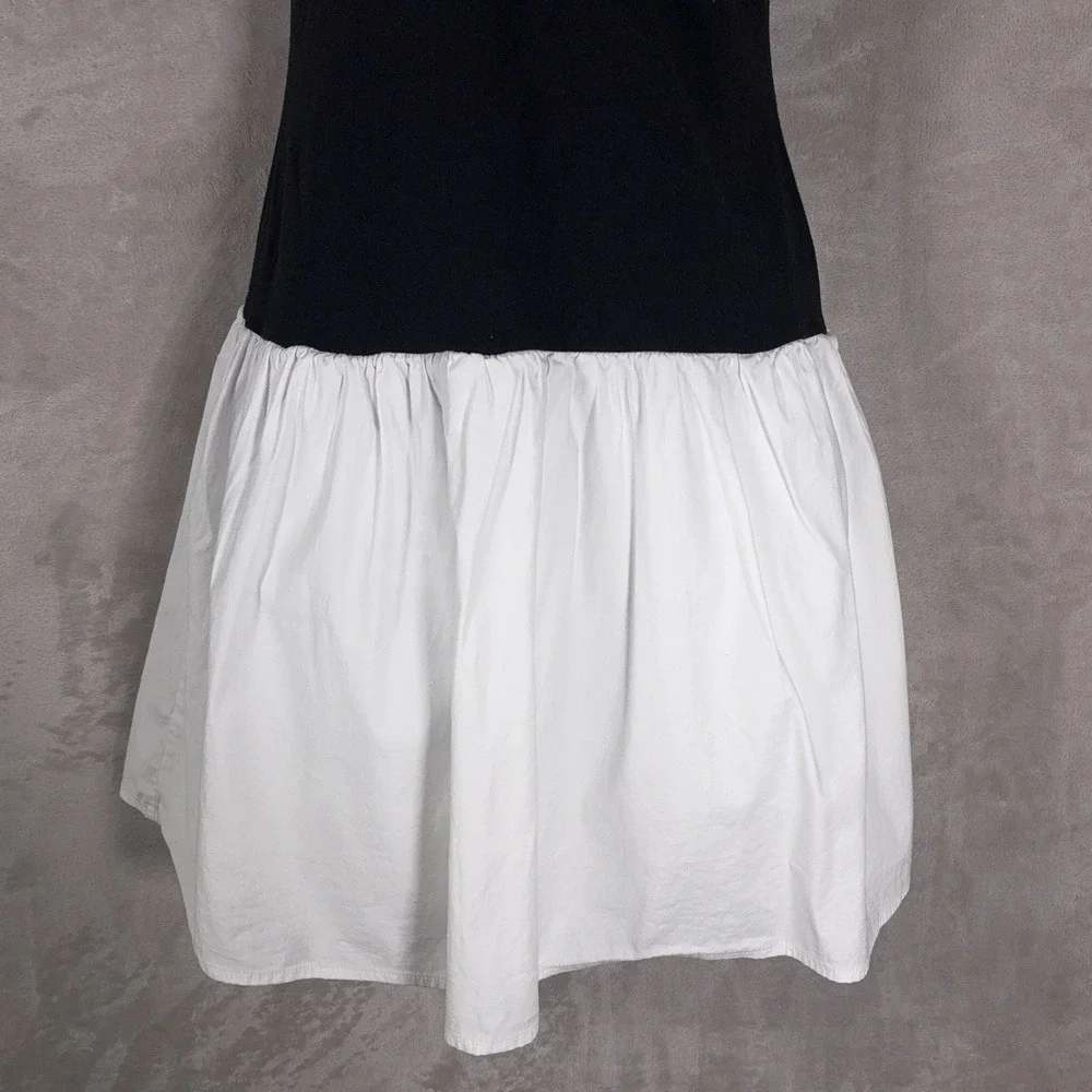 Reformation Alyssa Knit Mini Dress Womens Medium Black White Drop Waist Tank